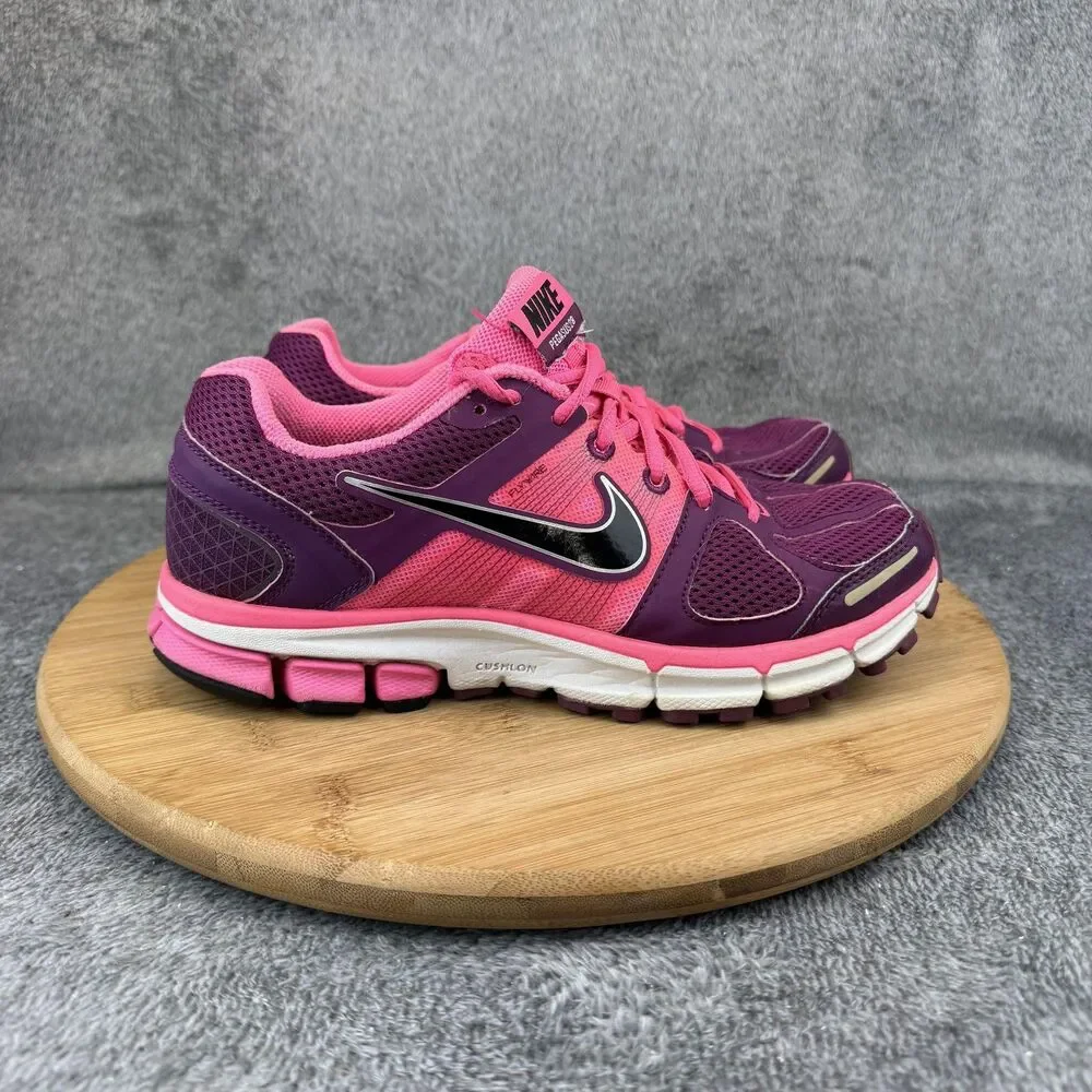 Nike Pegasus 28 Shoes Girls Size 7 Pink Purple Mesh Running Sneakers 443802-506